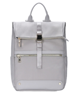 Fashion Buckle Flap Backpack BGW-3953 LTAUPE